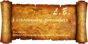 Lichtenberg Bernadett névjegykártya