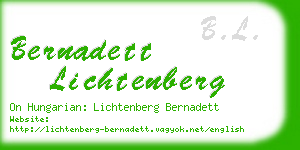 bernadett lichtenberg business card